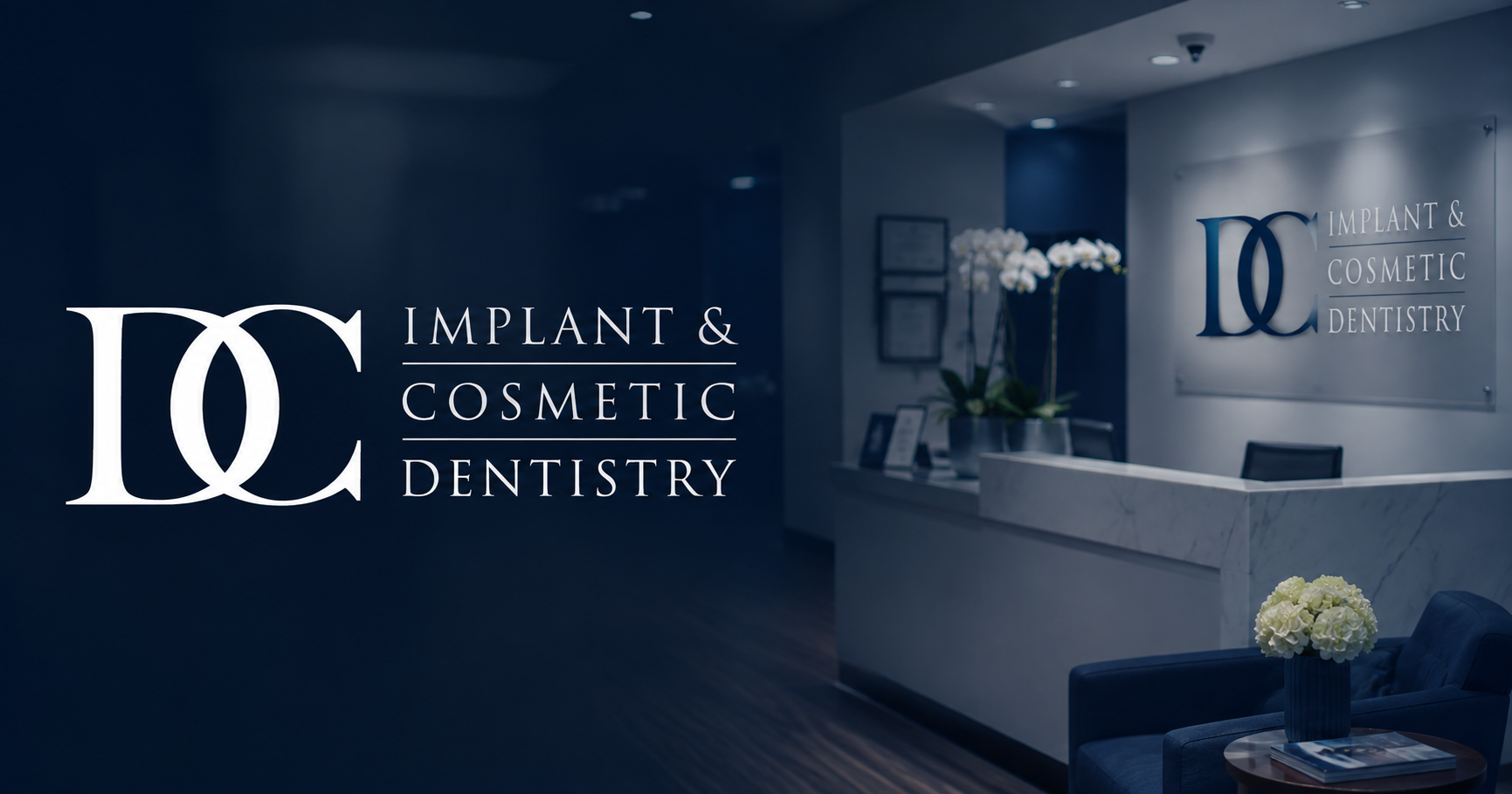 Reception area at DC Implant & Cosmetic Dentistry in Washington, DC, where patients review financial information and payment options